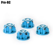 트랙사스엑스맥스 rc카 자동차 RC 트랙사스 1/5 X-Maxx 서미트 E-REVO 1/8 ARRMA 버기 오프로드 몬스터 트럭 용 4Pcs 17MM 알루미늄 육각 휠 너트 센터, [02] Blue 4Pcs