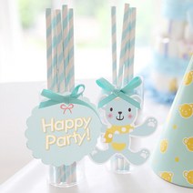 파티스토어 페이퍼스트로우 10P _ 종이빨대 친환경빨대, 하늘