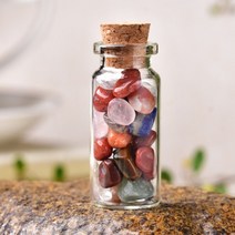 홈 인테리어 1 pc 천연 크리스탈 유리 병 홈 장식 치유 돌 자연 광택 돌 행운의 병, 80x22mm, 컬러 크리스탈