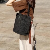 하이오버 자수 레이스 가방