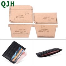 가죽 공예 크래프트 종이 디자인 템플릿 다기능 카드 홀더 지갑 아크릴 패턴 드로잉 DIY 바느질 패턴, 크라프트 지, 1개