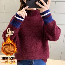 니트 여성 셔츠 반목 웨터 루즈핏 맨투맨 가을 겨울 여자목폴라