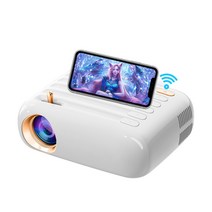 Everycom T3A 미니 빔 프로젝터 가정용 캠핑용 휴대폰 와이파이 연결 무선 미러링 블루투스 한글 지원, 화이트