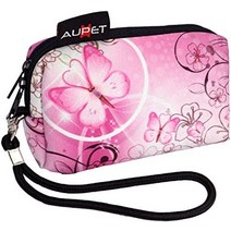 aupet 핑크 나비 디자인 디지털 카메라 케이스 가방 파우치 동전 지갑 sony samsung nikon canon kodak, h dc-008