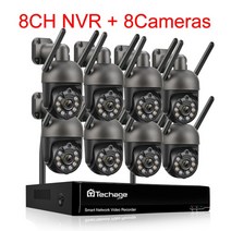 Techage 무선 비디오 보안 카메라 시스템 야외 양방향 오디오 와이파이 IP 카메라 P2P CCTV 감시 NVR 키, 04 8CH NVR 8 Camera C_01 없음