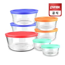 코렐 파이렉스 심플 컬러드 원형 저장용기 7p세트, 단품