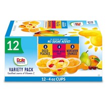 돌 복숭아 앤 체리 앤 오렌지 노 설탕 후룻볼 미국 Dole Peaches n Cherry n Oranges Fruit Bowls 113g 12개입 과일컵