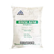 남경유화-무수구연산 RZBC 구연산 식품첨가물등급 25KG-대용량