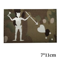 밸크로패치 빈티지 와펜 캐릭터 가방 열접착 캠핑 미니 검은 수염 해적 깃발 패치 에드워드 티치 IR 적외선 반사 군사 전술 해군 인감 팀 배지 스티커
