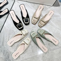 데이룸 여성 사각 버클 블로퍼 뮬 슬리퍼 젤리슈즈