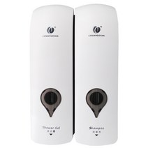 캠핑 세제통 자동 세제 디스펜서 300ml 2 자기 접착 벽 장착 수동 비누 젤, 300ml 흰색 x2