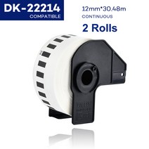 Brother 라벨 프린터 용 DK-22205 연속 DK-11204 다이 컷 표준 주소 2 롤 감열지, 11 2Rolls DK-22214
