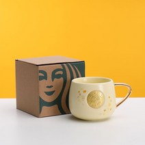 스타벅스 2022 크리스마스 커피잔 세라믹 머그컵 스타벅스 머그컵 대용량 커피 잔，395ML, C