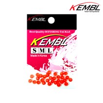 KEMBL 켐블 반달구슬 레드 바다낚시터 바다양어장 소품 채비, 캠블 반달구슬L [레드]
