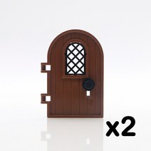 산업용 사다리 도시 친구 집 MOC 부품 울타리 계단 사다리 게이트 빌딩 블록 도어 창 인물 성 정원 벽돌 장, 19 2pcs door