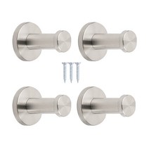 국내산 벽옷걸이 스텐 후크 기둥걸이 4개입+설치피스, 실버, 4개