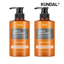 쿤달 퓨어 바디워시 핑크그레이프프룻 500ml x2개, 2개