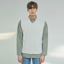 빅사이즈클럽 WAW 니트지브이넥조끼 빅사이즈 조끼 오버핏조끼
