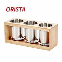 오리스타 실용적인 우드 큐브1호3구 종이컵 수거함 식당 카페, 1호3구