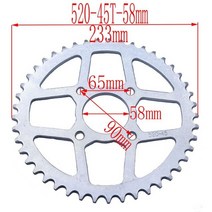 자전거 스프로킷 오토바이 스프라켓 428 520 체인 37 41 43 45t 치아 58mm 리어 50cc 70cc 110cc 125cc 흙 구덩이 428 37t 41t, 520-45t-58mm
