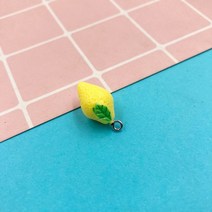 미니어쳐 미니어처 과일 수지 카보 숑 시뮬레이션 딸기 레몬 스크랩북 쥬얼리 매력 액세서리 개, 10 lemon 11x16mm Hook