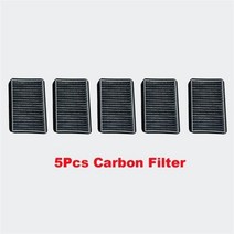 호환용 2 구멍 공기 필터 폭스 바겐 비틀 5 6 아우디 3 8 좌석 자동차 외부 공조기필터, 5 Pcs Black Filter