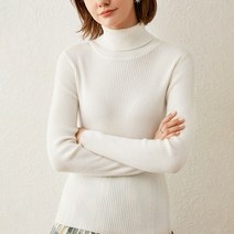 지나홈 부드러운 여성 목폴라 니트 긴팔