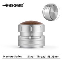 선물용커피템퍼 커피용품 51mm/58.35mm 커피 탬퍼 자동 리바운드 일정 압력 수평 플랫 탬핑 바리 스타 툴, 08 58.35 Silver Thread