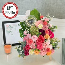 어버이날 카네이션AA ( 사은품) LED 미니화환 조화 비누꽃 코사지 픽 모음 1, A04.LED 존경합니다카네이션화환set 40cmP, (꽃볼펜C 마름모 4호), 핑크