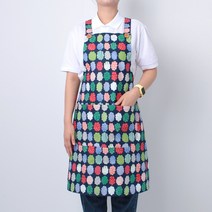 라미아스텔라 예쁜 면 찍찍이 H형 꽃무늬 앞치마, 네이비 쿠키