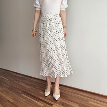 반이무드 도트 땡땡이 주름 밴딩 플리츠 스커트 치마