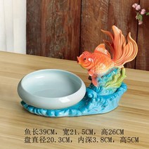 뜨거운 냄비 레스토랑 물고기 접시 세라믹 알코올 촛불 가열로 흡연 농가 크리 에이 티브 호텔 드라이 아이스 식기, 드럼 그릇이있는 금붕어베이스