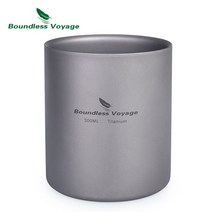 서바이벌용품 밀리터리용품 군사용품 boundless voyage 4 in 1 이중벽 티타늄 컵 절연 야외 캠핑 anti-scalding 머그 식기 120ml 180ml, ti3029d-300ml