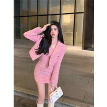 핑크 원피스 겨울 가을 봄 미니 원피스 나시 스커트 뷔스티에 핫핑크 인스타 패션 방송용