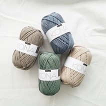 코나 실 65g / 왕초보 뜨개질용 패브릭얀 원단실 가방 러그 인형 소품 KONA, 343 노랑 new