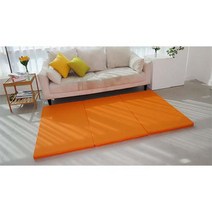 SEJEL.F (세젤에프) 3단 PU 레자 인조가죽 접이식 매트리스 차박 원룸 싱글 가성비 캠핑 스펀지 매트리스 오렌지 5CM, 그레이