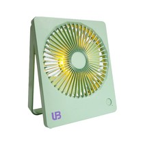 UB 무선 휴대용 접이식 LED 미니 선풍기, 옐로우