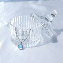 핸드메이드 자체제작 써지컬스틸 여성 무광 월광석 데일리 목걸이