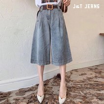 제이앤티 와이드 7부 데님 반바지