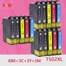 프린터 잉크 호환 T502XL 호환 잉크 엡손 XL 용 카트리지 전체 식 홈 XP-5100 인력 WF-2860DWF, 한개옵션1, 04 6-3-3-3