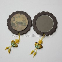 한지 손거울만들기 DIY 한지공예 만들기세트 두리한지공방, 민화모란손거울(3)_갈색