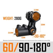 자전거핸들높이조절 롱타입 조절식 익스텐더 핸들높이 연장마운트 자전거 스템 조정 가능한 자전거 스템 25.431.8mm 알루미늄 합금 핸들 바 스템 앵글 라이저 프론트 포크 스템, 31.8 x 60mm