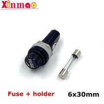 퓨즈홀더 휴즈 홀더 차량용 퓨즈 1세트 5*20/6*30mm 퓨즈 + 홀더 5X20 6x30 블랙 보험 튜브 소켓 패널 마운, 01 5x20mm_09 7A