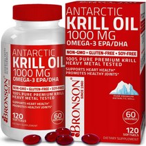 Bronson Antarctic 크릴오일 Krill Oil 1000mg 120정, 2개