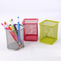 철망 펜꽂이 연필꽂이 연필통 필기구 붓 브러쉬 문구 사무용품 책상 정리 화장대 데스크 정돈, 제품선택, 사각