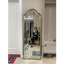 화장대 비정형 스탠드 전신거울 라이트 럭셔리 아치형 전신 대형전신거울, 80170cm 골드, 다른, 아니요