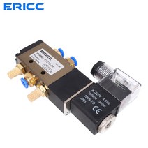 에어 공압 실린더 4v210-08 솔레노이드 밸브 5 웨이 포트 2 위치 가스 전기, 12mm 피팅 포함, 4v210-08 ac110v