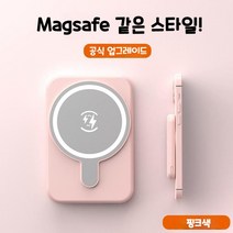 PYHO 맥세이프 마그넷 무선 고속 충전 보조배터리 iPhone 12/13/14적용, 10000mAh, 핑크