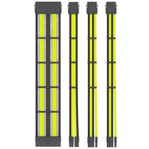 COOCAT 화이트 슬리브 케이블 PSU 전원 공급 장치 연장 키트 18AWG 24핀 ATX 8 (44) 핀 EPS듀얼 (62) PCIE 빗 30cm, YGB, 4 Packs