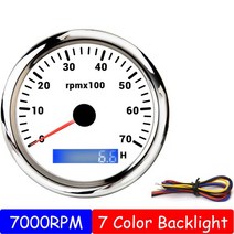 타코메타 타코미터 RPM 게이지 속도 측정기 자동차 7000 85mm 7 색 led, 7000rpm ws